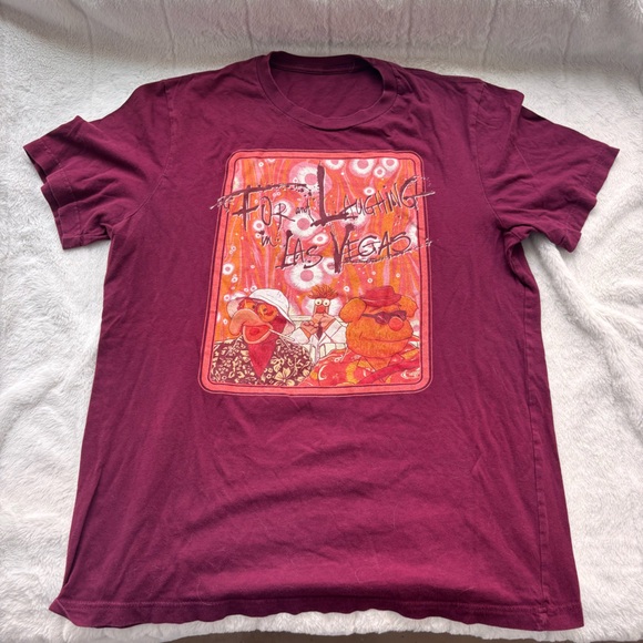 Other - Muppets Fear and Loathing Parody T-Shirt "Fur and Laughing" Fozzie Gonzo Maroon